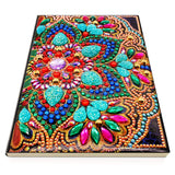 DIY 5D Diamond Art Painting Notebook Mandala Kits Cover Leather Special Shaped Journal Sketchbook Crystal Cross Stitch Art Hardcover Dairy Book by Number Festival Birthday Gift 20.7x14.2cm Generic