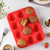MONGSEW Silicone Muffin Pan, 12 Cups Non Stick Cupcake Pan, Great for Making Muffin Cakes, Bread, Tart, BPA Free and Dishwasher Safe MONGSEW