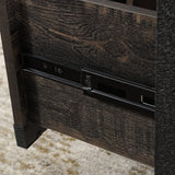 Sauder Steel River Desk, L: 47.48" x W: 23.47" x H: 29.53", Carbon Oak Finish Sauder