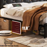 Ailisite King Size Upholstered Bed Frame with LED Headboard, Storage Drawers & Charging Station Ailisite