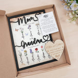 Personalized Grandma's Garden Birth Month Flowers Photo Frame Wall Art Custom Wooden Family Name Sign Grandmother Nana Mimi Gigi Gift For Mothers Day, Grandparents Day Family Home Decoration vinatimes