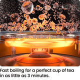 Chefman Electric Kettle, 1.8L 1500W, Hot Water Boiler, Removable Lid for Easy Cleaning, Auto Shut Off, Boil-Dry Protection, Stainless Steel Filter, BPA Free, Borosilicate Glass Electric Tea Kettle Chefman