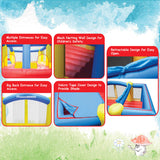 [Upgrade Version] PicassoTiles KC102 12x10 Foot Inflatable Bouncer Jumping Bouncing House, Jump Slide, Dunk Playhouse w/Basketball Rim, 4 Sports Balls, Full-Size Entry, 580W ETL Certified Blower PicassoTiles