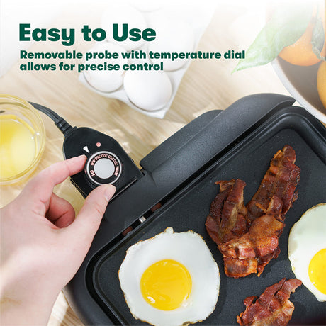 bella Electric Griddle with Warming Tray - Smokeless Indoor Grill, Nonstick Surface, Adjustable Temperature & Cool-touch Handles, 10" x 18", Copper/Black BELLA
