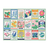 Galison Ever Upward – 1000 Piece Puzzle Fun and Challenging Activity with Bright and Bold Artwork of Vintage Style Flower Seed Packets for Adults and Families Galison