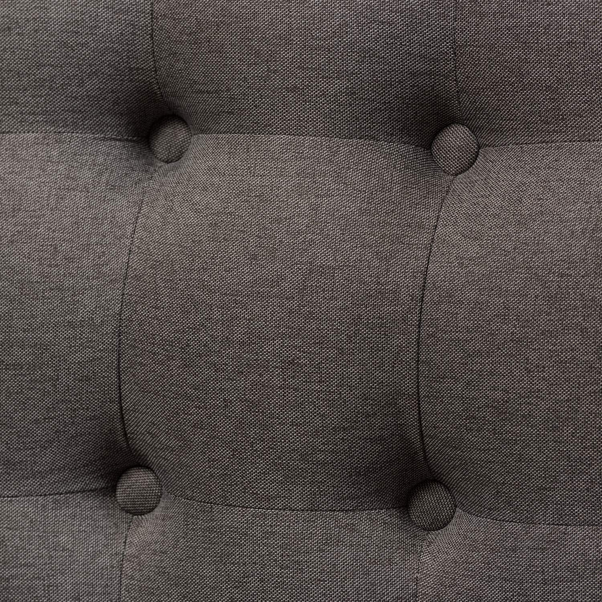 Baxton Studio Melody Mid-Century Modern Grey Fabric and Natural Wood Finishing 3-Seater Settee Bench Baxton Studio