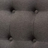 Baxton Studio Melody Mid-Century Modern Grey Fabric and Natural Wood Finishing 3-Seater Settee Bench Baxton Studio