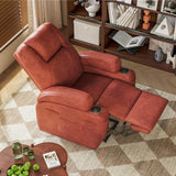 Electric Power Lift Recliner Chair with Massage for Elderly Corduroy Fabric Recliner Single Sofa with Cup Holders, Side Pockets and Remote Control for Living Room Bedroom (Leathaire, Brown) Furmax