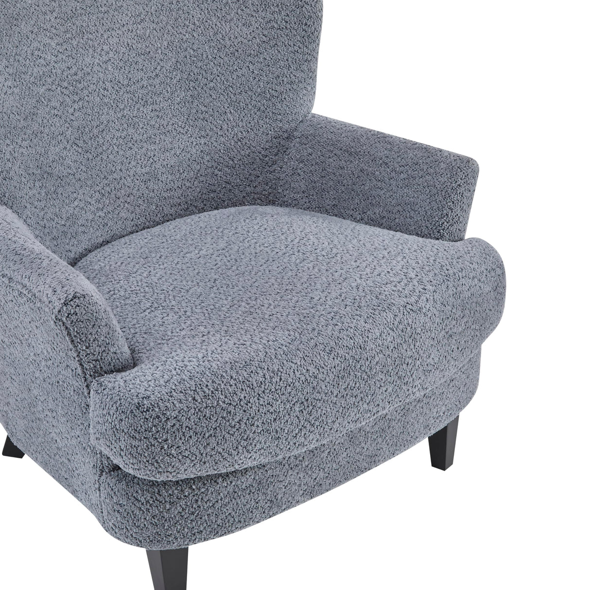 Christopher Knight Home Winnie Boucle Upholstered Wingback Accent Chair and Ottoman Footrest, Living Room Lounge Chair and Ottoman Set, Bedroom Comfy Reading Chair with Footrest Stool, Dusty Blue Christopher Knight Home