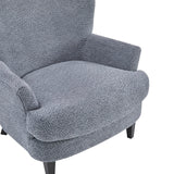 Christopher Knight Home Winnie Boucle Upholstered Wingback Accent Chair and Ottoman Footrest, Living Room Lounge Chair and Ottoman Set, Bedroom Comfy Reading Chair with Footrest Stool, Dusty Blue Christopher Knight Home