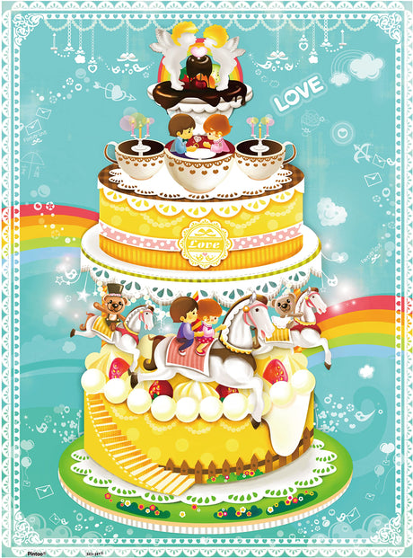 Pintoo Jigsaw Puzzles 300 Piece for Adults - Sweet Lovers Beautiful Plastic Puzzle for Home Decor Zero Dust Easy Storage [H1354] Pintoo