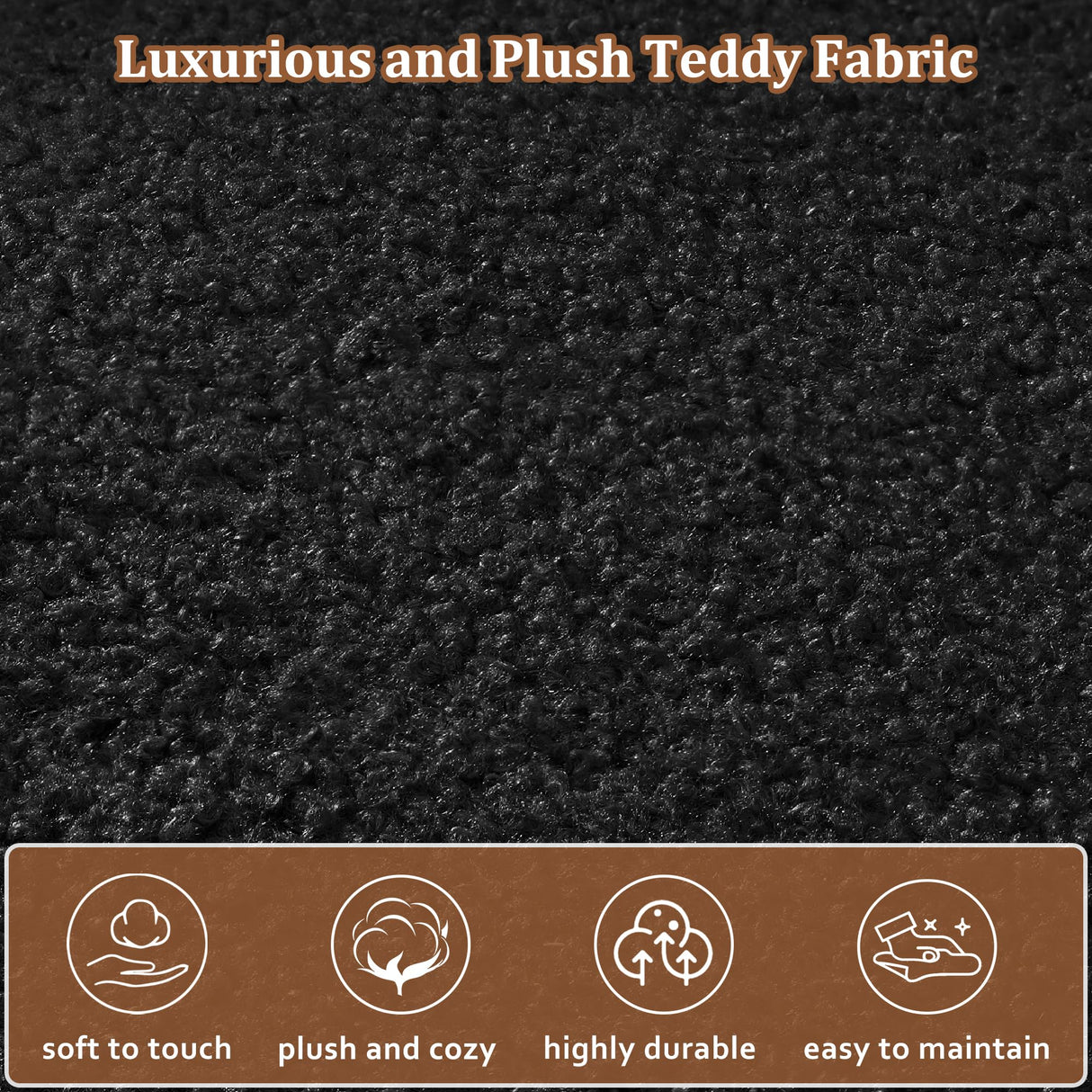 72.8" Boucle Cloud Sofa Couch with 2 Soft Pillows,Comfy Upholstered Teddy 2 Seater LoveSeat Sofa,Modern Deep Seat Sherpa Cloud Couch, Oversized Love Seat for Living Room Bedroom Apartment,Black DAMAIFROM