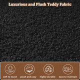 72.8" Boucle Cloud Sofa Couch with 2 Soft Pillows,Comfy Upholstered Teddy 2 Seater LoveSeat Sofa,Modern Deep Seat Sherpa Cloud Couch, Oversized Love Seat for Living Room Bedroom Apartment,Black DAMAIFROM