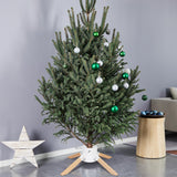 Blissun Christmas Tree Stand for Real Trees, Christmas Tree Holder for Live Tree, Xmas Tree Stand Base, Fits up to 8.5FT Real Trees, White Blissun