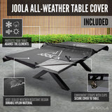 JOOLA Berkshire Outdoor Table Tennis Table - Multi Use Conference Table Dining Table - Concrete Gray Wood Look Includes Steel Outdoor Ping Pong Net Set & Frame - Hybrid Indoor Outdoor Ping Pong Table JOOLA