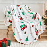 Edenleaf Christmas Blanket Soft Cozy White Throws with Holiday Themed Print, Christmas Throw Blankets for Couch Bed Decoration, Fuzzy Warm Winter 50"x60" (White) Edenleaf