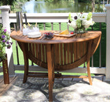 Eucalyptus 43 Inch Round Folding Deck Table Outdoor Interiors