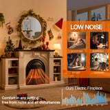 Electric Fireplace with Mantel, 76" Electric Fireplace, Birdcast Fireplaces Entertainment Center TVs Up to 90", Fireplaces TV Stand with 30" Insert Heater with 3D Flame for Living Room, 1400W/750W LIDYUK