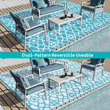 HEBE Outdoor Rug Waterproof 6x9, Plastic Straw Rug Camping Rug, Reversible Outdoor Patio Rugs RV Mat Clearance, Indoor Outside Floor Carpet for Porch,Deck,Camper,Balcony,Backyard HEBE