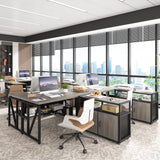 Tribesigns Office Desk with Drawers,55 inches L Shaped Computer Desk with Storage Shelves and Mobile File Cabinet, Executive Desk for Home Office Furniture Sets Tribesigns