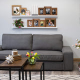 Wallniture Denver White 60 Inch Floating Shelves for Wall, Narrow Picture Ledge Shelf Set of 2,Wood Long Wall Shelves Wallniture