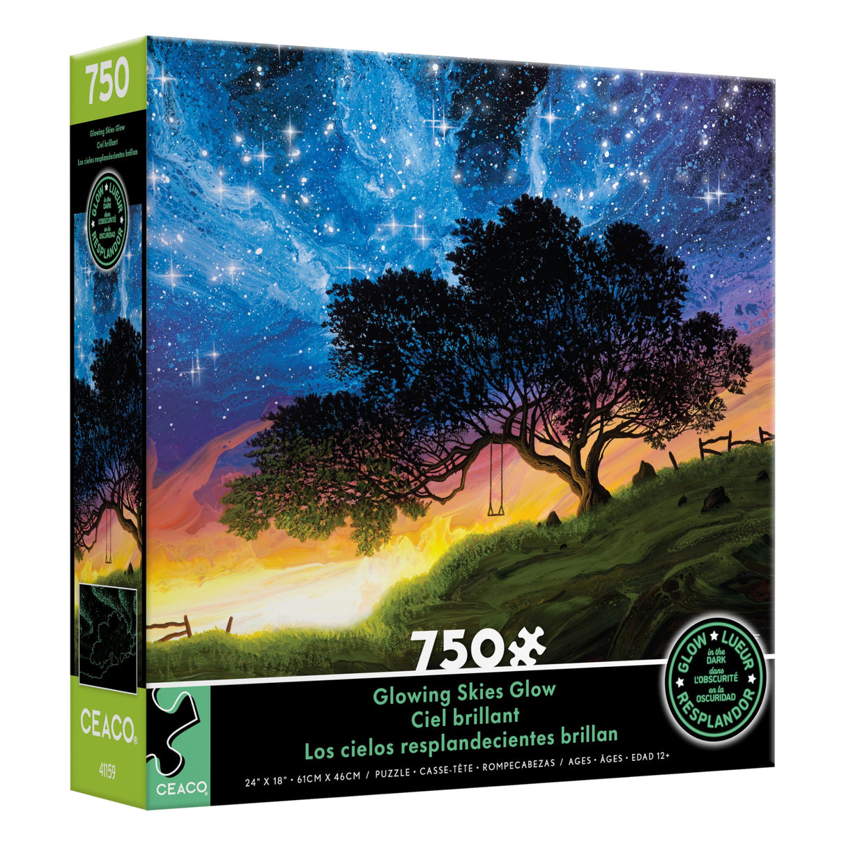 Ceaco - Glow in The Dark - Glowing Skies - 750 Piece Jigsaw Puzzle Ceaco