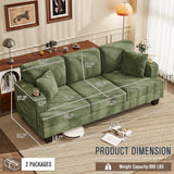 Homall Couch for Living Room, 83" Couches with Soft Deep Seats, Modern Sofa 3 Seater in Corduroy for Apartment, Bedroom (Green) Homall
