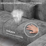 YITAHOMA Sectional Couches for Living Room, U Shaped Sofa Chenille Modern Couch with USB & Type C Charging Ports Double Chaise and Comfy Upholstered, Dark Grey YITAHOME