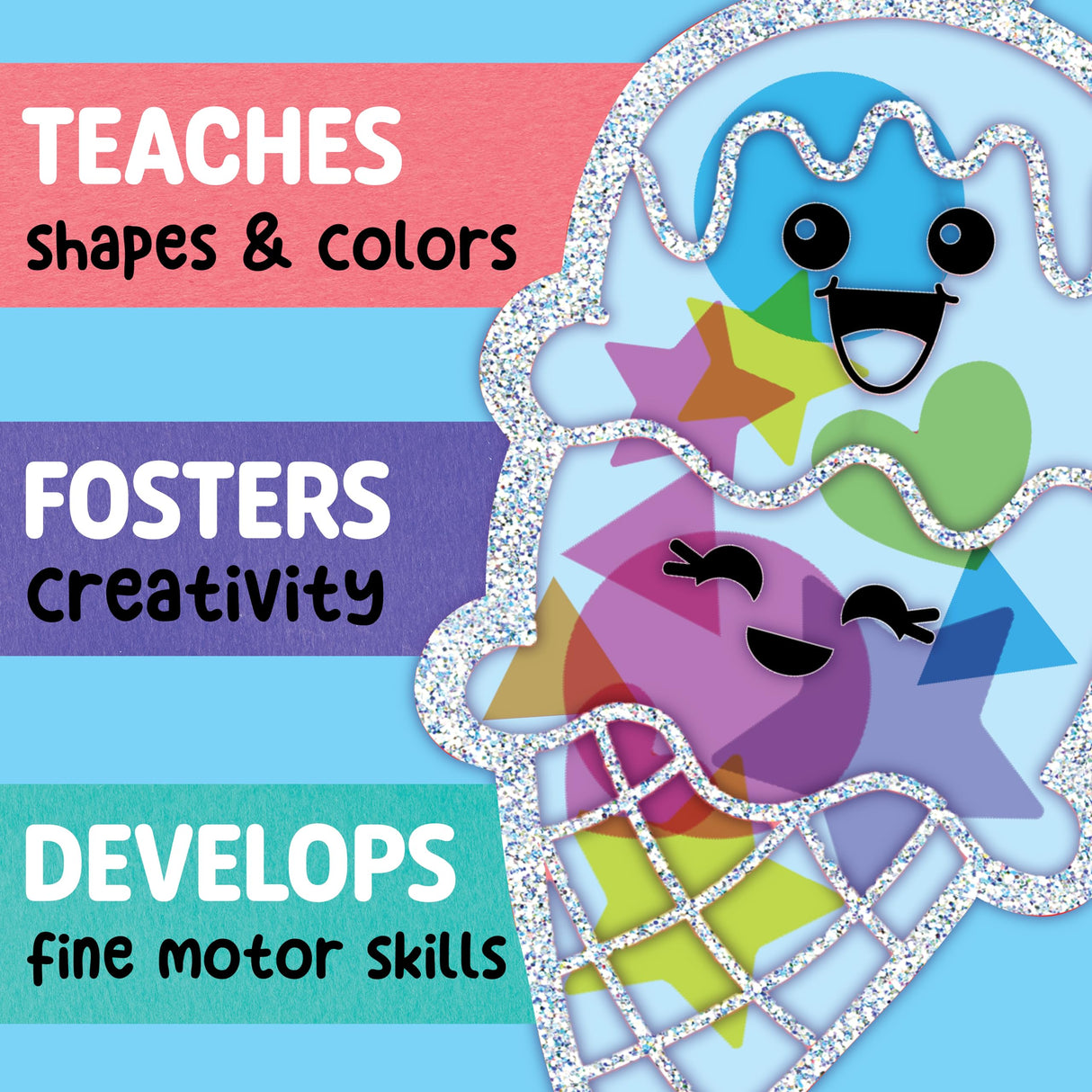 Creativity for Kids Sticker Sun Catchers Mini Craft Kit: Create 2 Suncatchers - Toddler Stocking Stuffers and Gifts Ages 3-4+, Arts & Crafts for Kids, Window Art for Kids Creativity for Kids