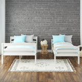 DHP Brady Wood Bunk Bed Frame, Twin Over Full, White DHP