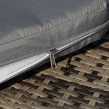 Outsunny 4-Piece Round Convertible Daybed with Cushions, Outdoor PE Rattan Patio Wicker Sofa Set, Sunbed with Adjustable Sun Canopy, Sectional Sofa, 2 Chairs, Table, 3 Pillows, Gray Outsunny