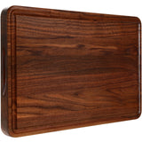 AZRHOM Large Walnut Wood Cutting Board for Kitchen 17x11 (Gift Box) with Juice Groove Handles Non-slip Mats Thick Reversible Butcher Block Chopping AZRHOM