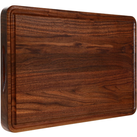 AZRHOM Large Walnut Wood Cutting Board for Kitchen 17x11 (Gift Box) with Juice Groove Handles Non-slip Mats Thick Reversible Butcher Block Chopping AZRHOM