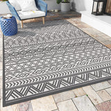 Outdoor Rug Carpet 6x9 ft, Flatweave Textured Outdoor Patio Rug Non Slip Indoor Outdoor Rugs with Rubber Particles Backing Boho Outdoor Area Rug for Patio Deck Front Porch Backyard Balcony MontVoo