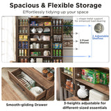 ACCOHOHO 72" Farmhouse Kitchen Pantry Cabinet with Drawer, Tall Storage Cabinet with 2 Barn Doors and Shelves, Versatile Large Rustic Cabinet for Dining Room, Bathroom, Living Room, Rustic Brown ACCOHOHO