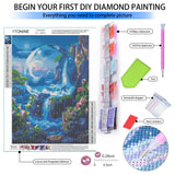 1tonine Fantasy Landscape Diamond Art Kits for Adults -5D DIY Full Round Diamond Painting Kits for Beginners-Diamond Dots Gem Arts and Crafts for Home Decor and Gifts 1tonine