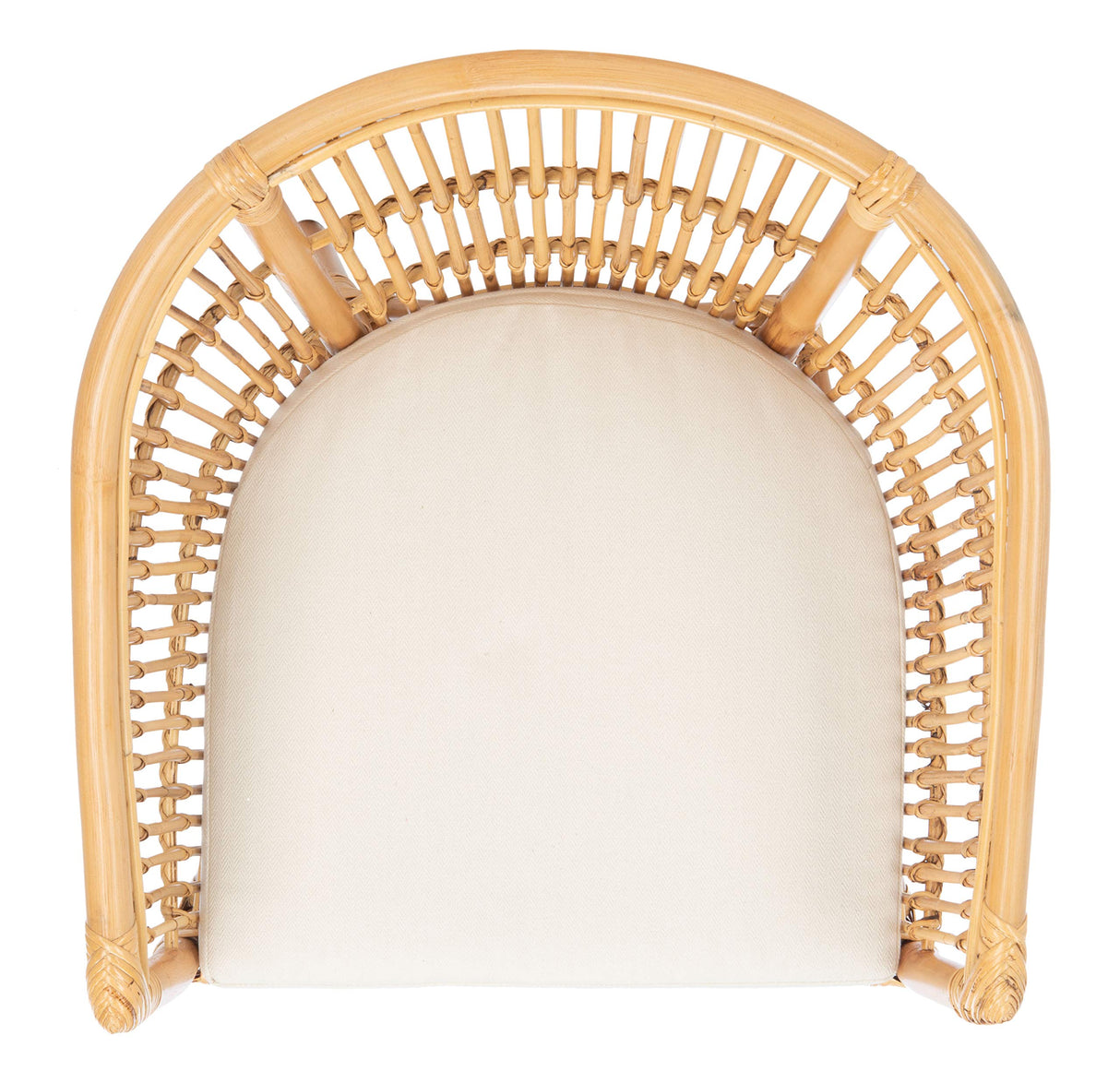 SAFAVIEH Home Collection Olivia Rattan Cushion Accent Chair, Natural/White Safavieh