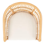 SAFAVIEH Home Collection Olivia Rattan Cushion Accent Chair, Natural/White Safavieh