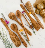 Cilio Toscana Olivewood 3-Piece Utensil Set, Includes Perforated Spatula, Stirring Spoon, Cooking Spoon, Natural Cilio