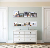 Wallniture Denver White 60 Inch Floating Shelves for Wall, Narrow Picture Ledge Shelf Set of 2,Wood Long Wall Shelves Wallniture