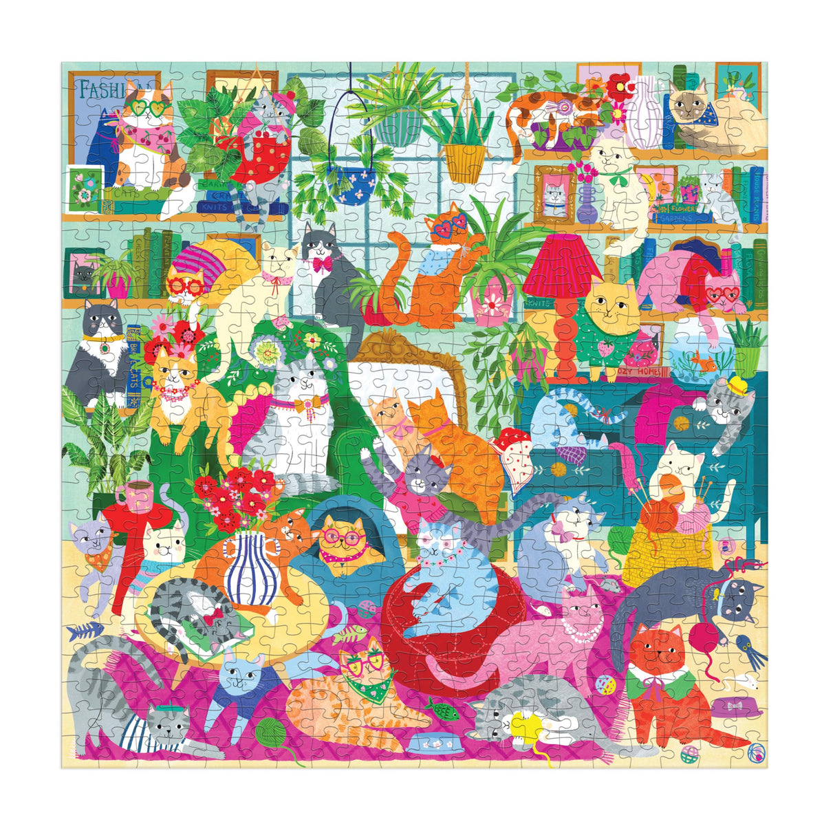 Mudpuppy Caturday Afternoon – 500 Piece Family Puzzle with Colorful and Fun Illustrations of Cozy Cats for Children Ages 8 and Up Mudpuppy