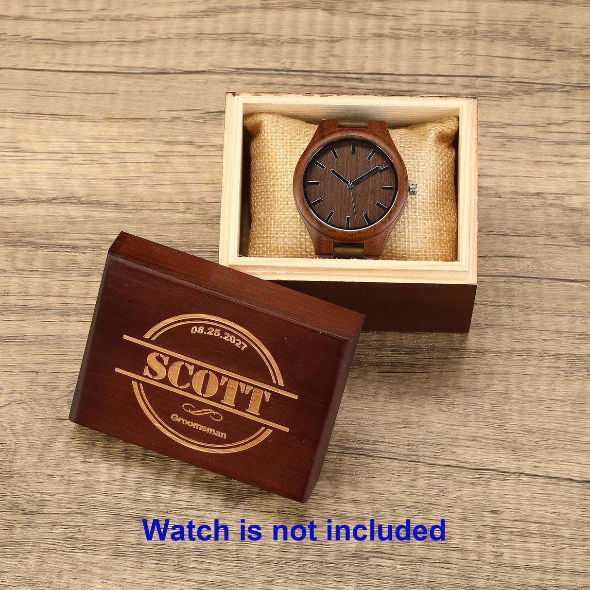 Awerise Personalized engraved Wooden Watch Box, Watch Organizer, Groomsman Gifts, Custom Watch Case Awerise
