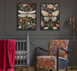 2 Pack Paint by Number Kit 16x20inch Dragonfly Butterfly Insect Art, DIY Painting Set with Floral Background, Intricate Nature Inspired Craft for Home Decor Gift Generic