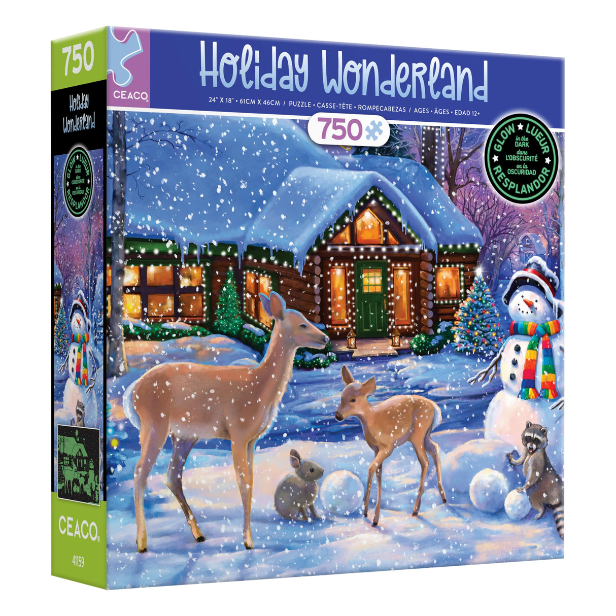 Ceaco - Glow in The Dark - Holiday Wonderland - 750 Piece Jigsaw Puzzle Ceaco
