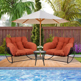 TIMWNER Papasan Rocking Chair Indoor & Outdoor, All Weather Wicker Papasan Patio Chair with Cushion & Pillow, Oversized Papasan Rocker Egg Chair for Bedroom, Garden, Patio - Red. TIMWNER