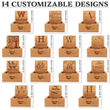 Personalized Coasters for Drinks, Set of 4, Laser Engraved Wedding Wooden Coaster w Holder | 14 Customizable Designs | - House Warming Presents for GIFTBYGIFTY