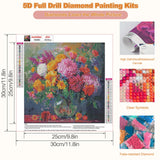 CEOVR Flower Diamond Art Kits for Adults, 5D Full Drill Diamond Painting Dots DIY Gem Art, Adult Crafts Kits Arts and Crafts, Wall Decor for Home Office 12x12in CEOVR