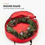 ZOBER Christmas Wreath Storage Container - 24 Inch, Waterproof Wreath Box - Dual Zippers, Durable Handles, & Card Slot - Holiday and Seasonal Wreath Storage Boxes - 2 Pk ZOBER