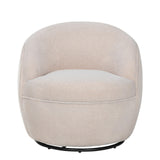 Roundhill Furniture Galleria 360 Swivel Teddy Sherpa Barrel Chair, Beige Roundhill Furniture