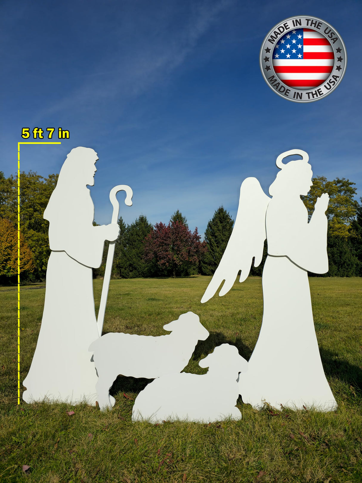 FrontYard Originals Complete All-Weather Life Size Outdoor Nativity Display, Made in The USA, Durable Solid Plastic FrontYard Originals